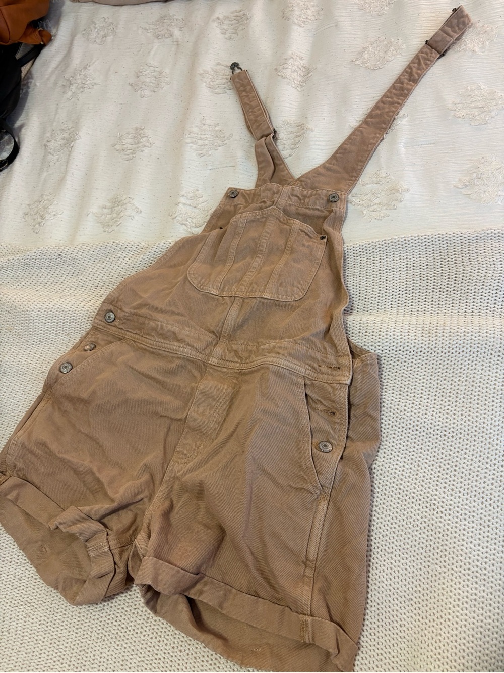 OLD NAVY // Casual Tan Short Overalls Romper